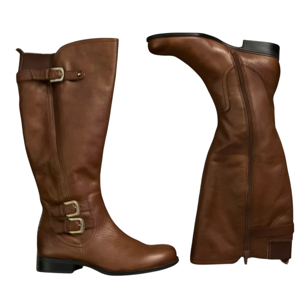 Naturalizer Brown Leather Tall Riding Boots